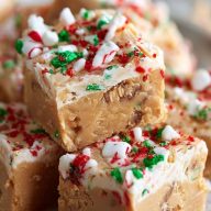 Creamy Christmas Peanut Butter Fudge
