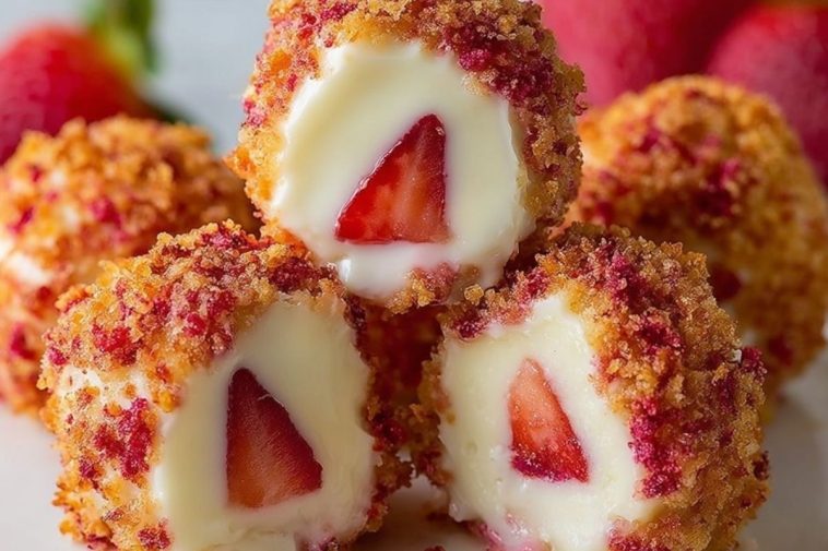 Strawberry Crunch Cheesecake Bites