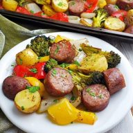 Easy Sheet Pan Sausage with Vegetables
