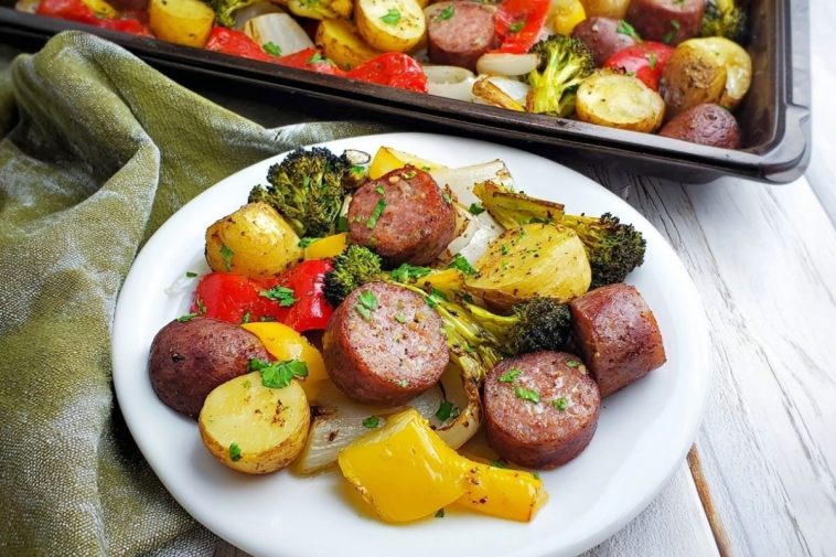 Easy Sheet Pan Sausage with Vegetables