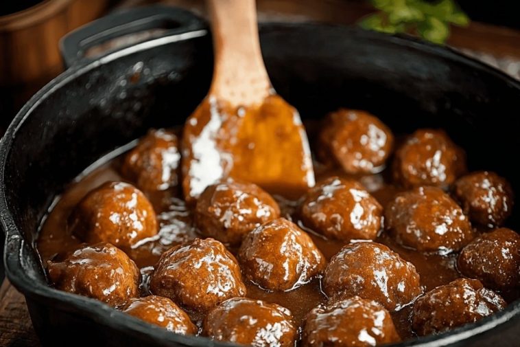 Crockpot Meatballs & Gravy
