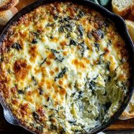 Cheesy Baked Spinach Artichoke Dip