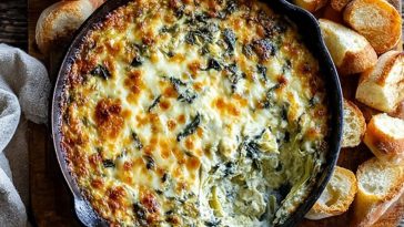 Cheesy Baked Spinach Artichoke Dip
